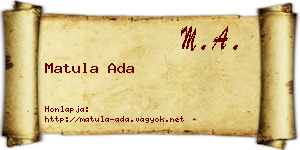 Matula Ada névjegykártya